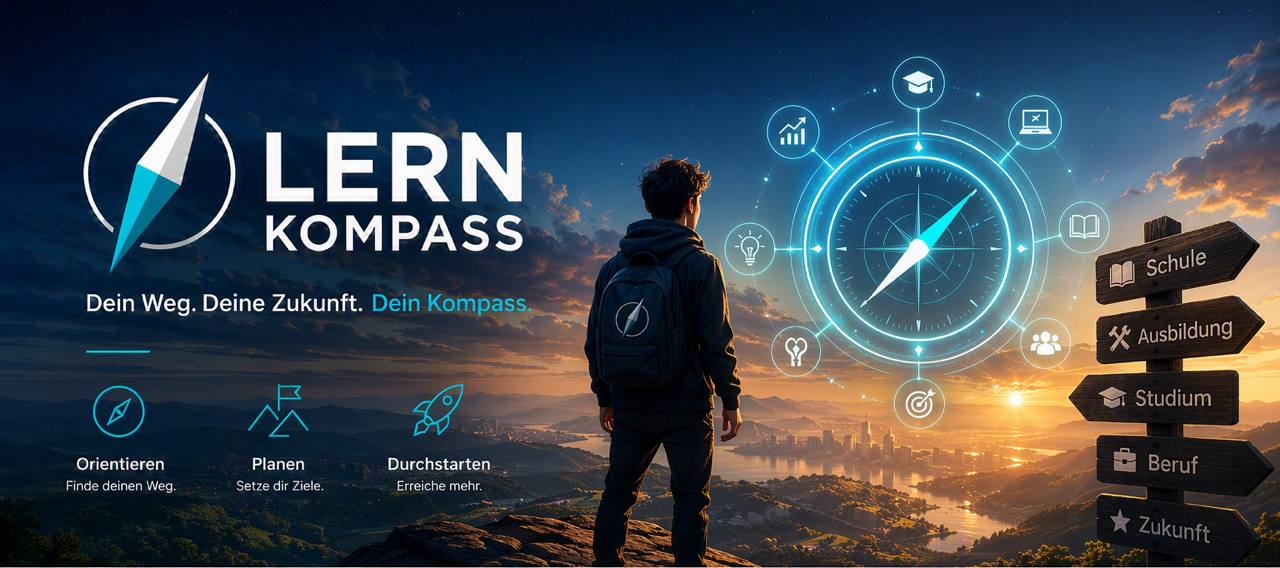 Lernkompass zeigt Orientierung, Planung und Zukunftswege für Schule, Ausbildung, Studium und Beruf.